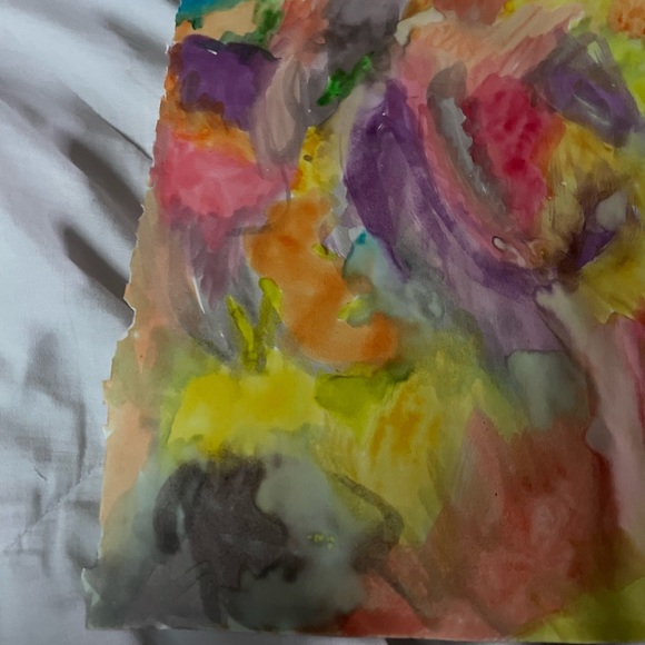 Dynamic Purple and Red Abstract Painting - Picture 4 of 17